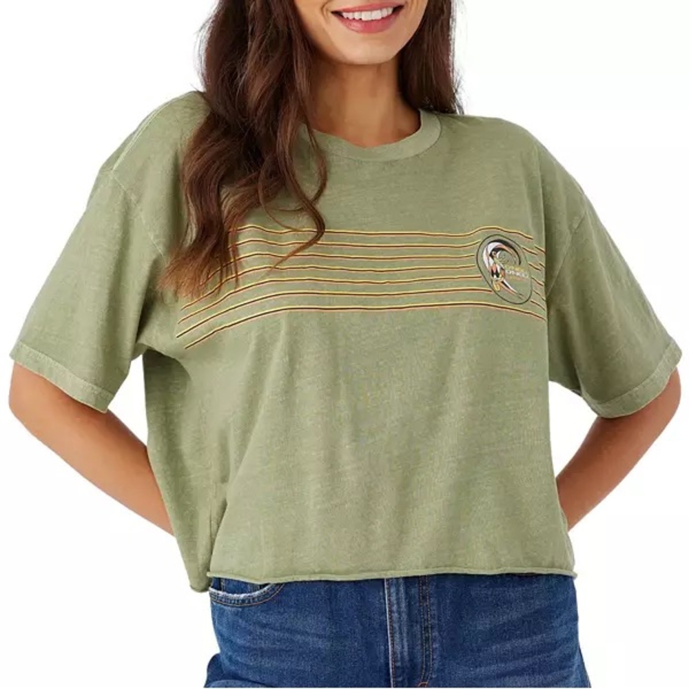 O'Neill Women's Rasta Short Sleeve Crop T-Shirt Small